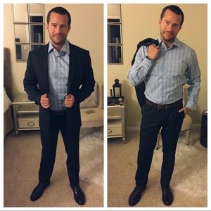 Zara Suits Collection - Navy Two-Piece Suit